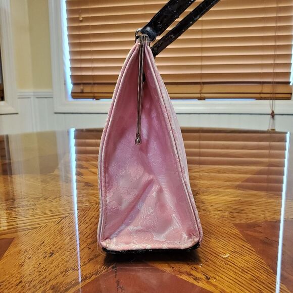 Original Glenda Gies Pink Rose Handbag Purse with Square Latch - Picture 2 of 15